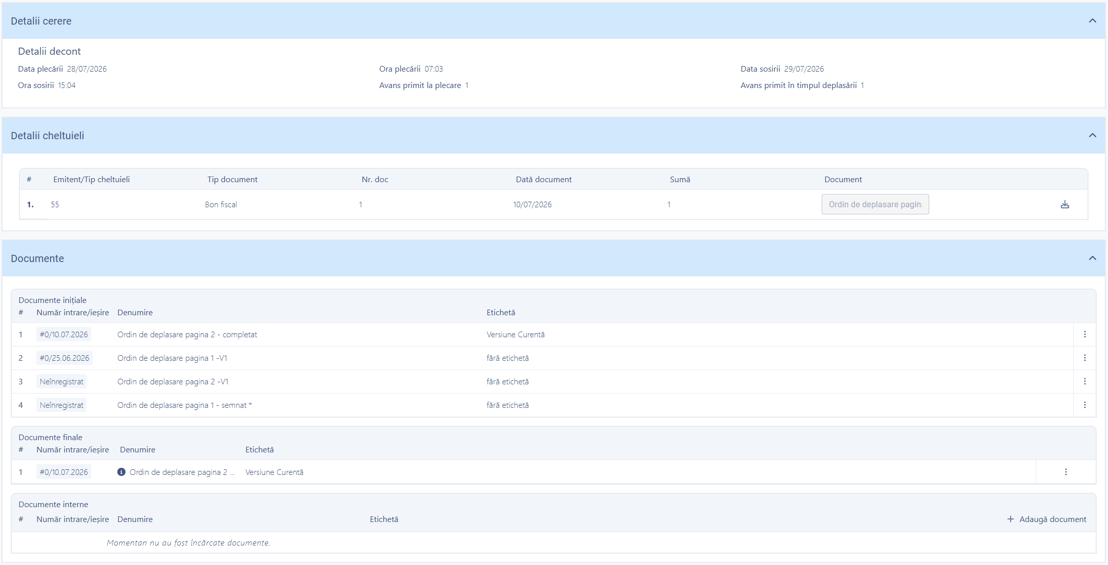 An expense claim in the Smart Digital City platform